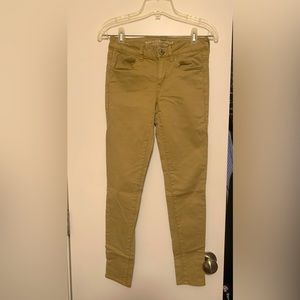 Khaki tan American Eagle jean pants straight skinny leg